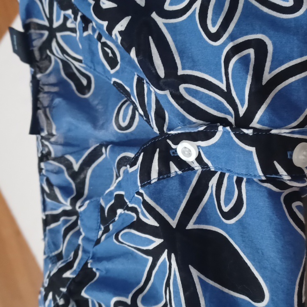 Westbound Blue & Black Floral 100% Cotton Blouse Sz.PXL.3/4 Sleeves.EUC!24"L. - Picture 9 of 9